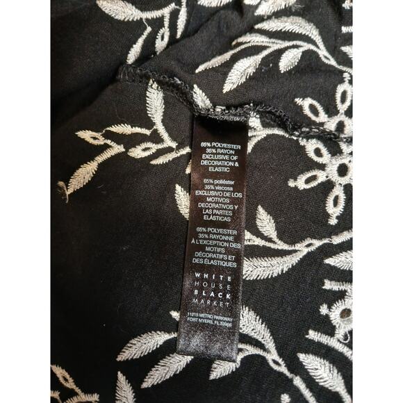 White House Black Market WHBM Embroidered Peasant Blouse Off Shoulder XS - Picture 8 of 10